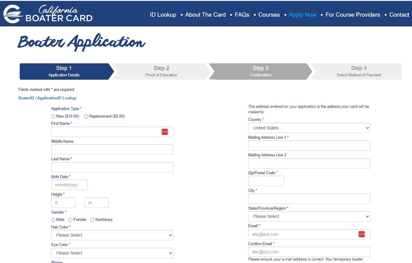 CA Boaters Card